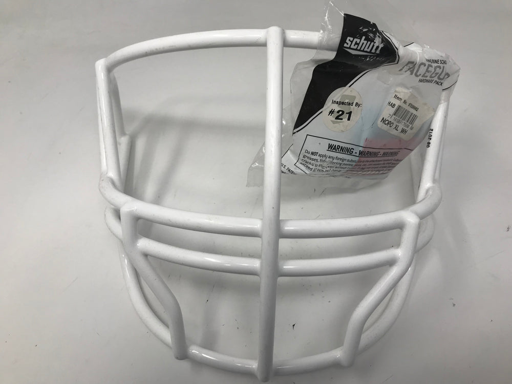 New Schutt Sports Super Pro Football Helmet Facemask NOPO X-Large White Adult