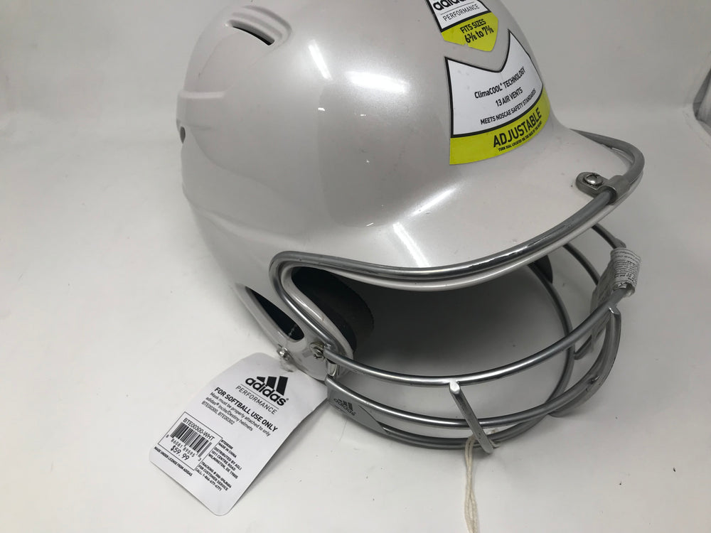 adidas football helmets New Adidas Destiny Fastpitch Softball Combo Batting Helmet Cream/Silve – PremierSports