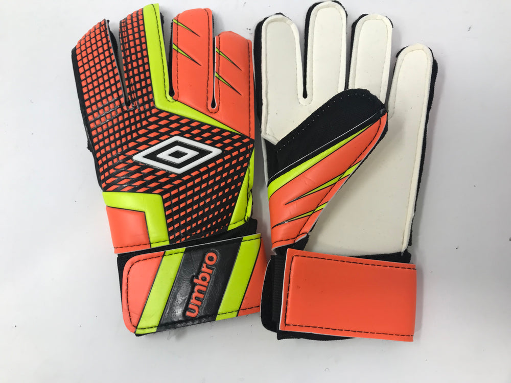 New Umbro Adult Rift Soccer Goalie Gloves Orange/Yewllow Size 5