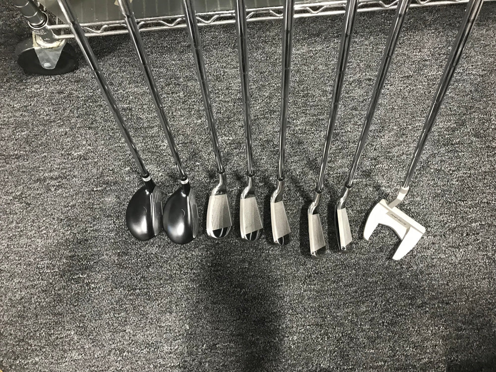 Used Top Flite Mens Flex 2 Hybrids 4,5, Irons 6,7,8,9,W and Putter Black/White