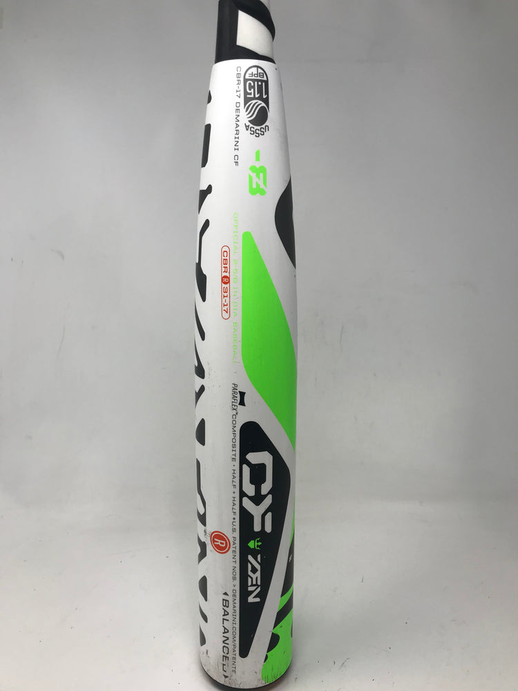 Used DeMarini CF Zen CBR-17 31/23 Senior League Baseball Bat 2 5/8 " White/Green