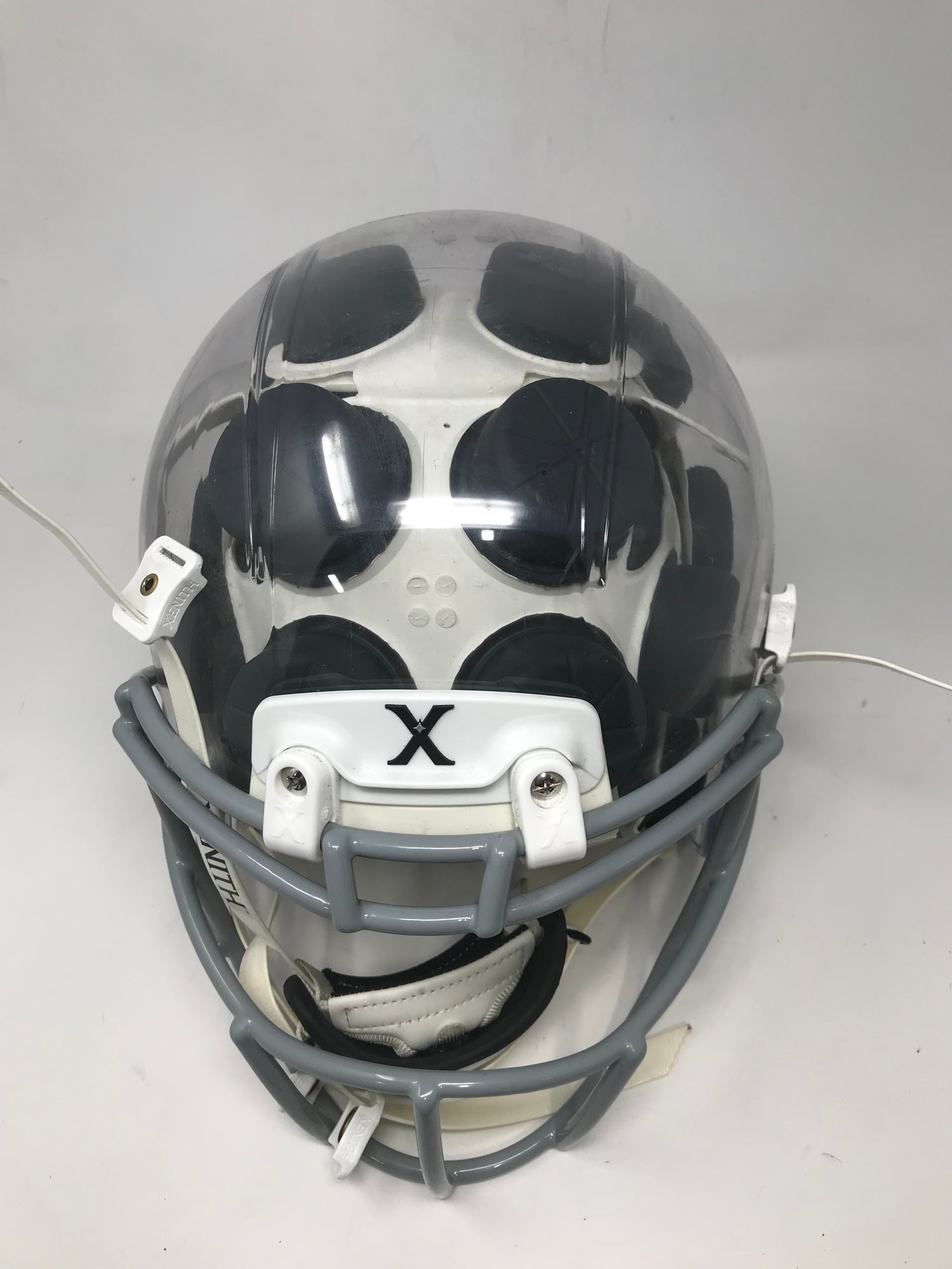 clear shell football helmet uniwatch New Other Xenith Clear Display White/Black Football Helmet EXAMPLE