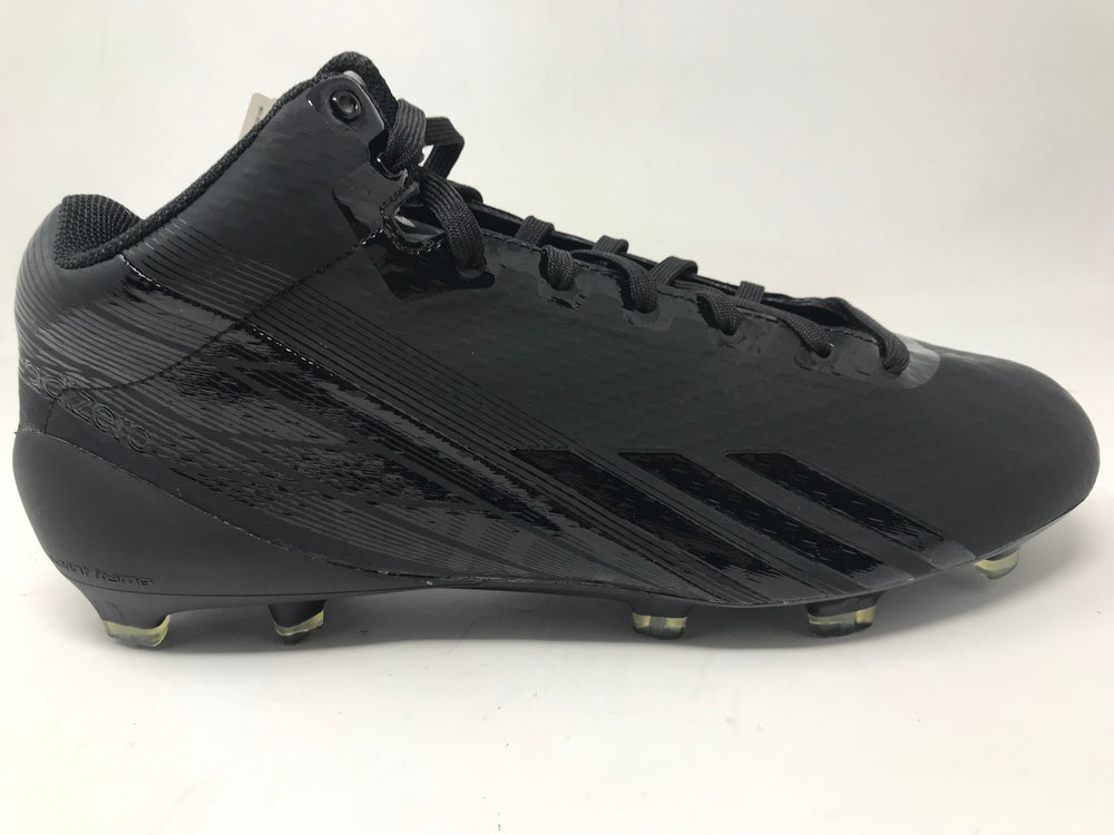 New Adidas Adizero 5 Star 2.0 Mid mens 10 Football Molded Cleats Black/Black