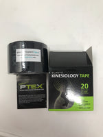 New PTEX Elastic Kinesiology Tape 20 Precut Strips Jet Black