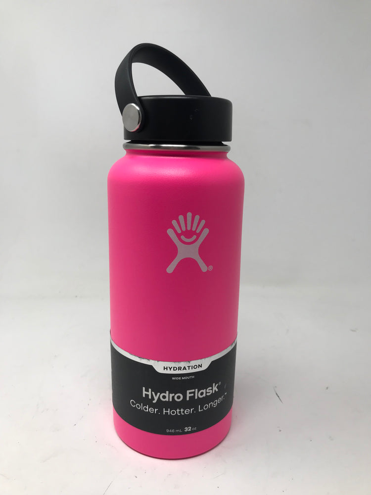 HYDRO FLASK 32 oz TUMBLER + PRESS-IN STRAW LID FLAMINGO PINK USED ONCE  EXCELLENT