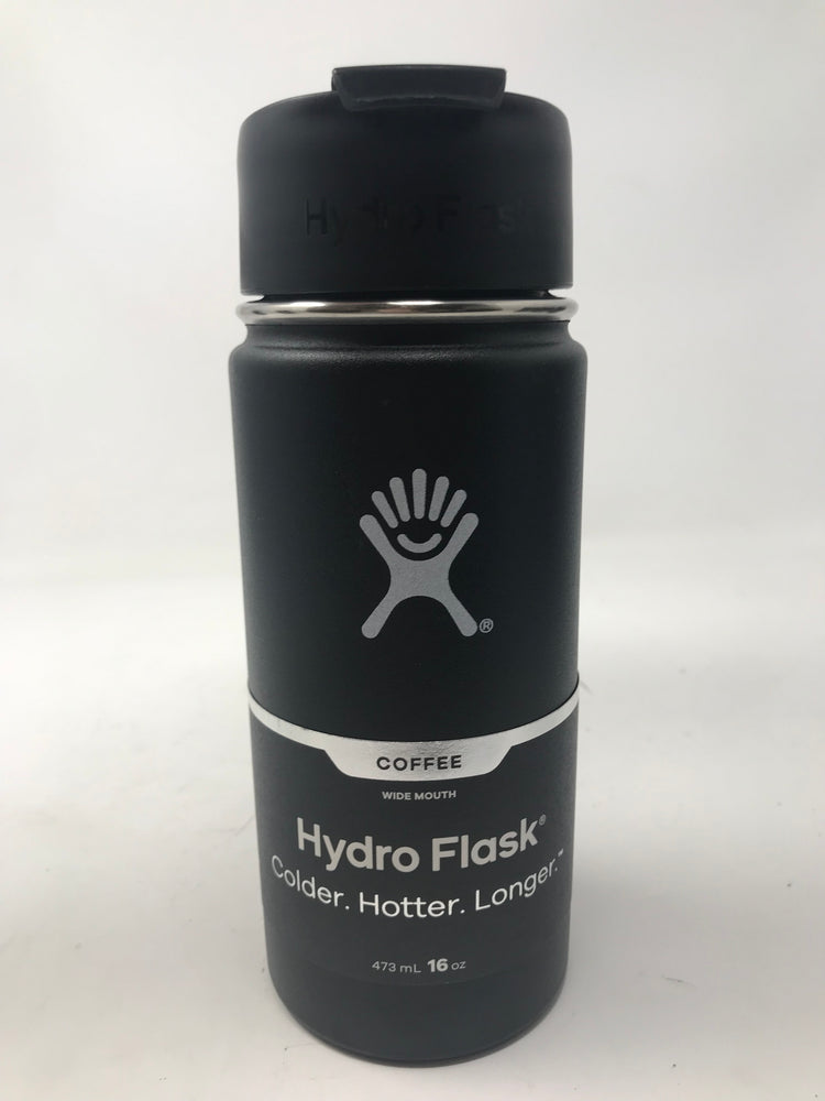 New Other3 Hydro Flask Black 16oz Water Bottle/Coffee Mug, Wide Mouth Flip Cap