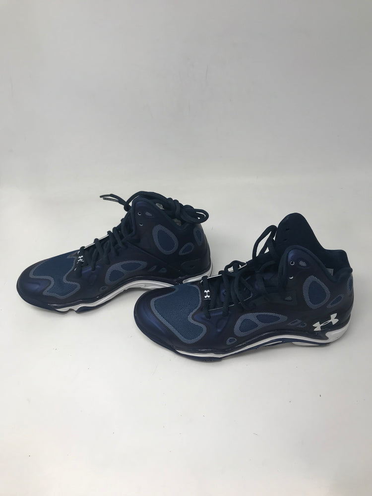 New Under Armour Men's 8.5 Navy/White UA Micro G Anatomix Spawn Basketball Shoes