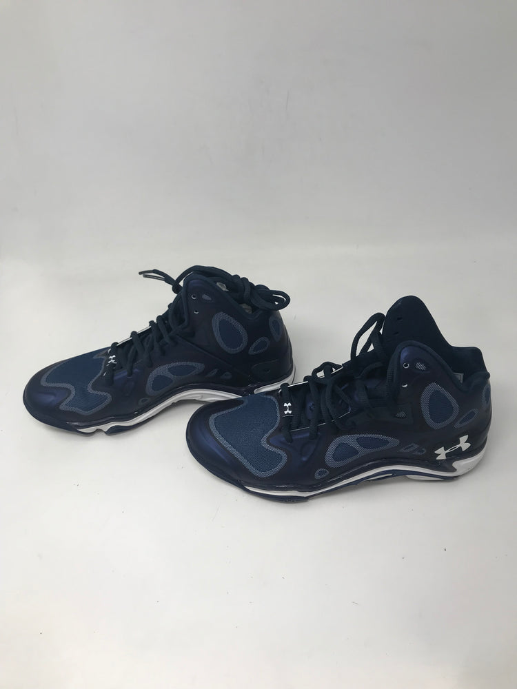 New Under Armour Men's 9.5 Navy/White UA Micro G Anatomix Spawn Basketball Shoes