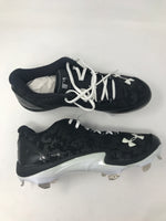 New Under Armour Men's Natural Low ST Metal Baseball Cleats Black/White Men 8