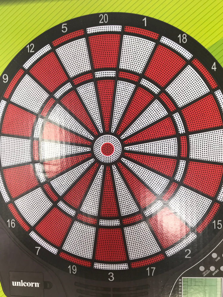 New Unicorn Optima Electric Dartboard Black/Red/White LCD DIsplay