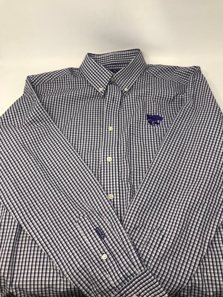 New Other Antigua Plaid Dress Shirt Large Navy