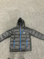 Used SPYDER Men’s L Gry/Blu Full Zip up insulated Cold Weather Hoodie Jacket