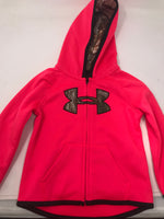 New Under Armour Toddler Girls' Rival Fleece Reaper Full-Zip Hoodie 18M Pink/Blk