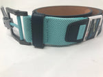 New Nike Men's G-Flex Contrast Golf Belt, (Navy/Light Aqua, 38)