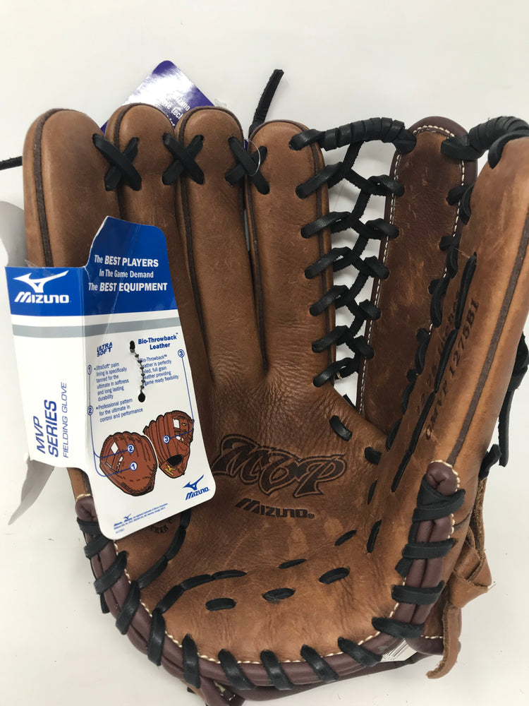 New Mizuno MVP Series Fielding Glove GMVP1275B1 12.75" Baseball LHT Brown LEFTY