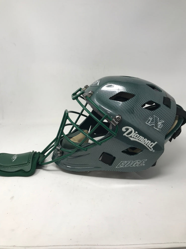 New Diamond DCH-Edge IX3 Small (6 1/2 -7)Catcher's Helmet Grn/Silver Facemask