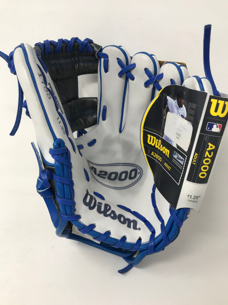 New Wilson A2000 Superskin 11.25" Baseball Glove Blue/White RHT