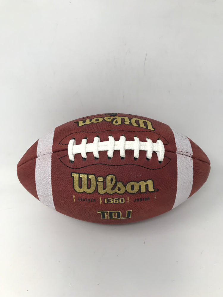Used Wilson TDJ Leather Game Junior Youth Football WTF1360