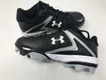New Under Armour Leadoff II Low Junior Black/White Sz 3Y Molded Baseball Cleats