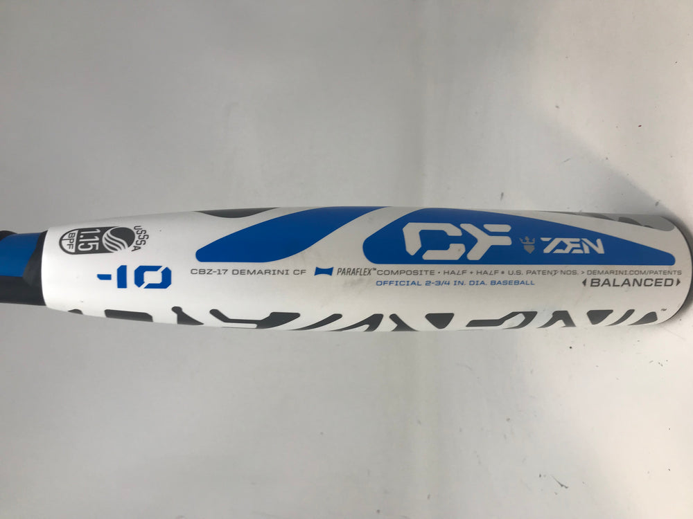 Used1 DeMarini CF ZEN CBZ-17 30/20 Senior League Baseball Bat 2 3/4" RARE 2017