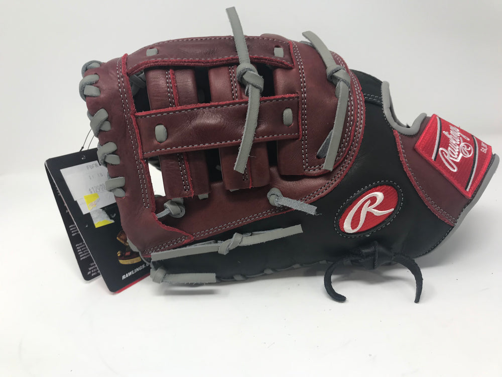 New Rawlings R9 Baseball Gloves Series First Base Mitt LHT 12-1/2" Blk/Brndy/Gry