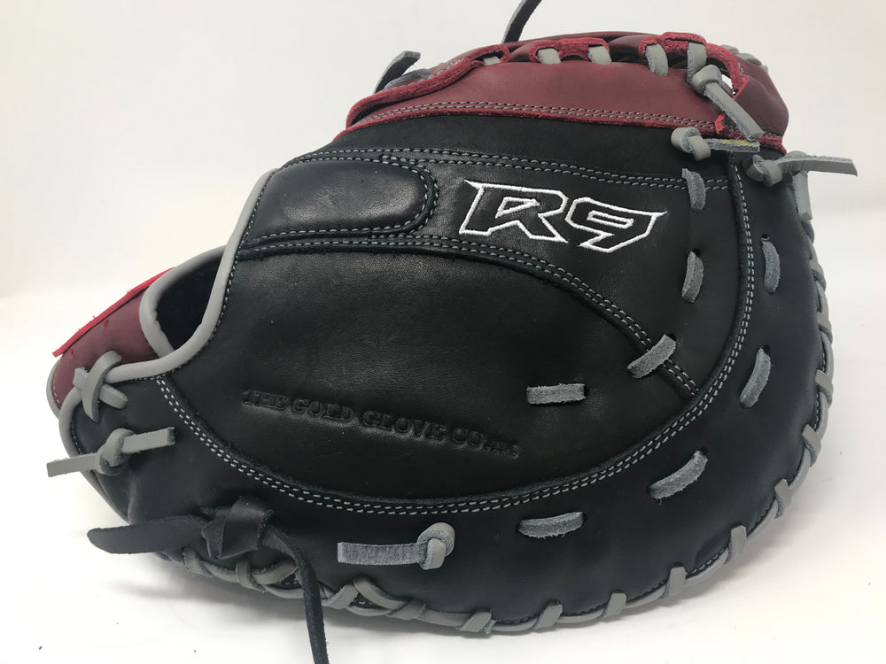 New Rawlings R9 Baseball Gloves Series First Base Mitt LHT 12-1/2" Blk/Brndy/Gry