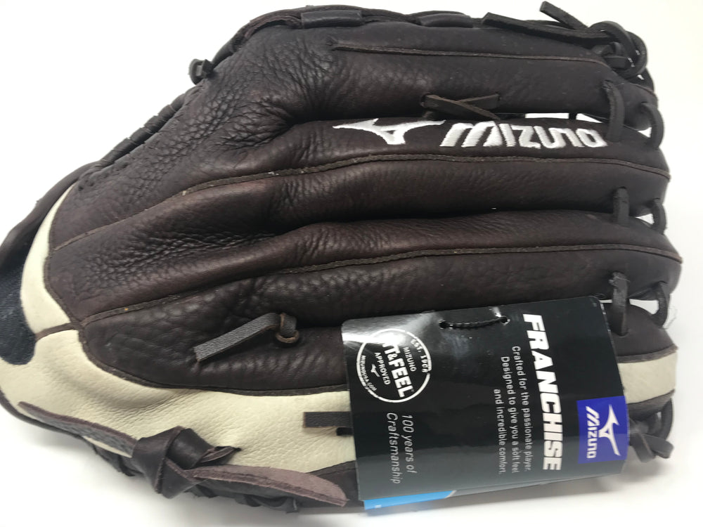 New Mizuno Franchise Series GFN1400S3 14" Slowpitch Softball Glove Brn/Wht LHT