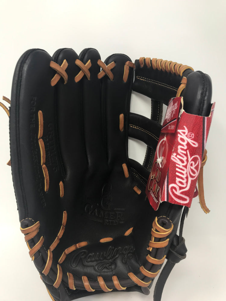 New Rawlings Gold Glove Gamer GRTD1275 Baseball Glove LHT 12.75" Black/Brown