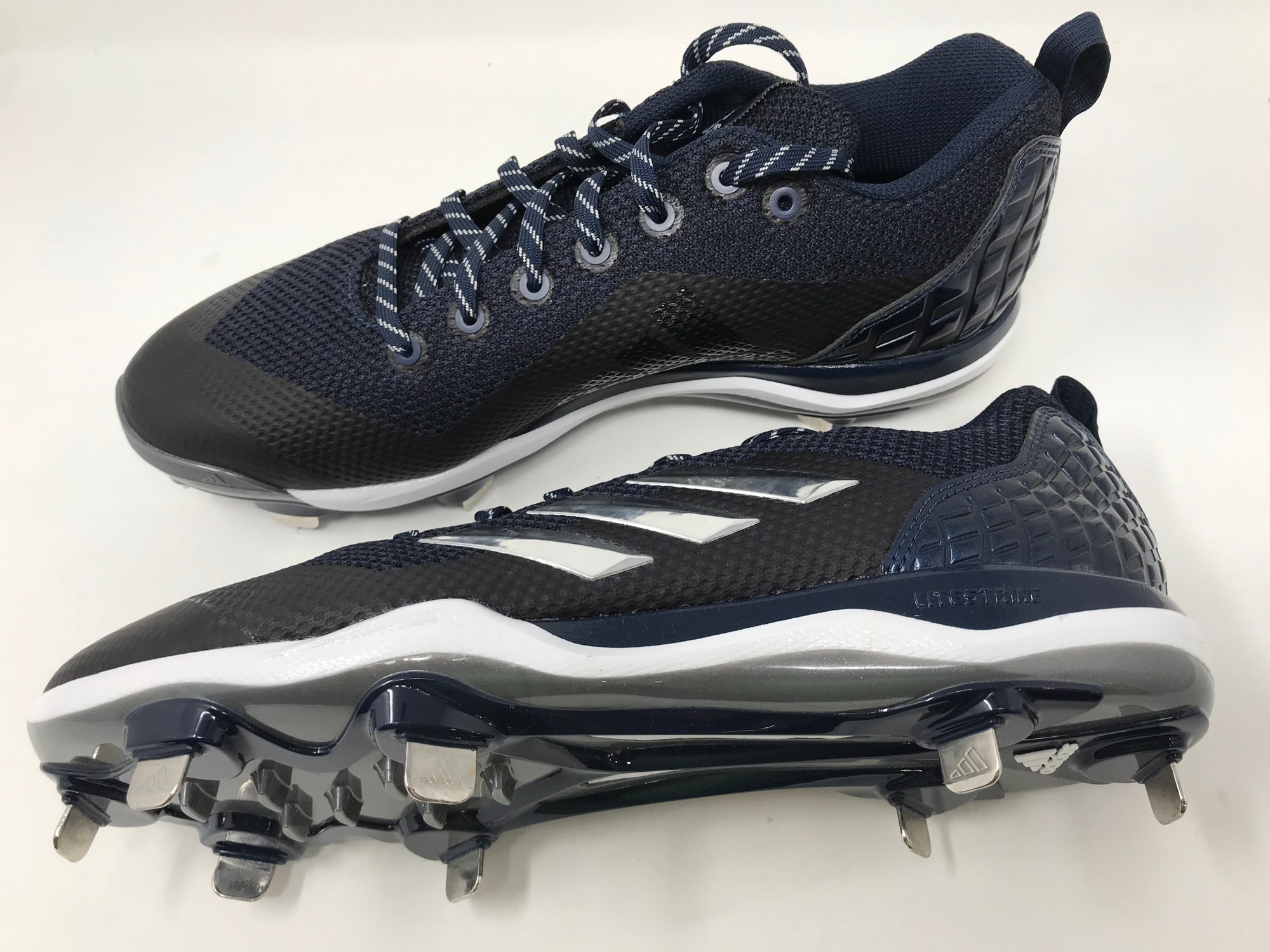 New Adidas Mens 13 PowerAlley 5 Baseball Cleat SS Navy Black Silver B3 PremierSports