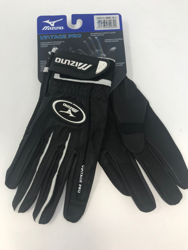 New Mizuno Vintage Pro G2 Batting Gloves Adult Large Black/White