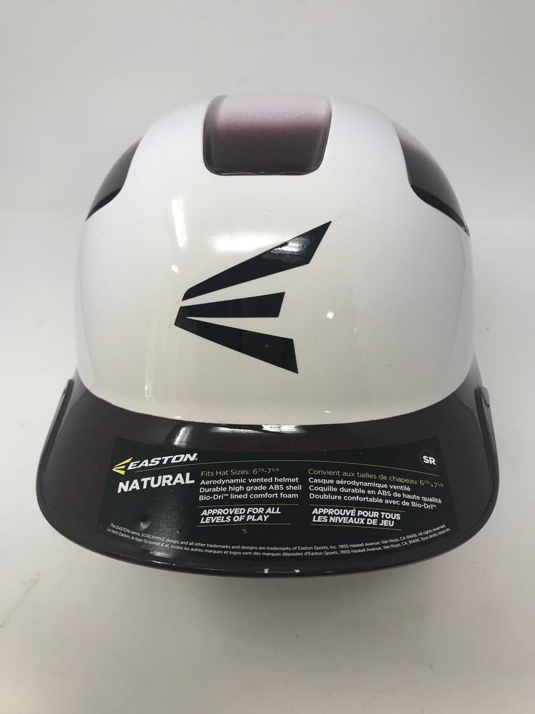 New Easton Natural Two-Tone Senior Batting Helmet Adult White/Maroon
