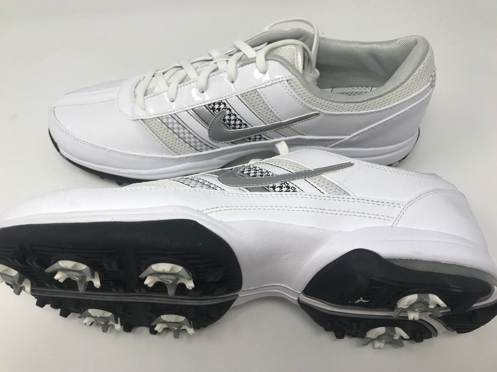New Nike Women's Air Brassie Size 11 Medium Golf Shoes White/Silver Leather
