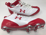 New Under Armour Proto Speed Mid D Mens Size 10.5 Football Cleats Red/White