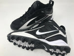 New Nike Land Shark Mid (BG) Youth 4.5y Football Molded Cleats Blk/Wht 313400