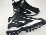 New Nike Land Shark Mid (BG) Youth 4.5y Football Molded Cleats Blk/Wht 313400