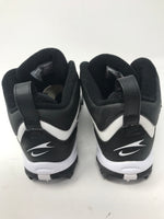New Nike Land Shark Mid (BG) Youth 4.5y Football Molded Cleats Blk/Wht 313400