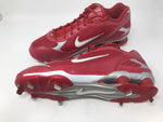 New Nike Shox Fuse Baseball Cleats Metal Red/White/Silver Size 15 Men