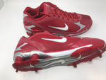 New Nike Shox Fuse Baseball Cleats Metal Red/White/Silver Size 15 Men