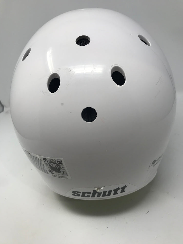 Used Schutt Youth AiR Standard V Football Helmet w/ Carbon Steel ROPO White/Gray