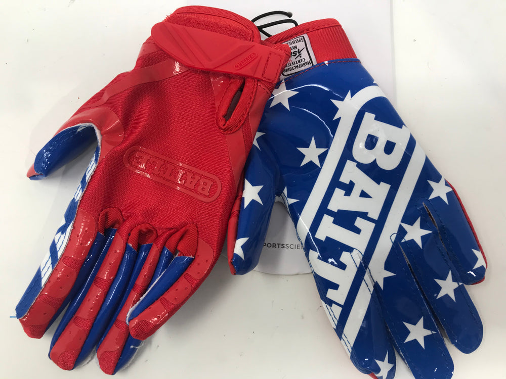 New Other Battle Double Threat Football Gloves Youth Large Red/White/Blue