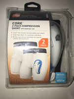 New Other Shock Doctor Boys Core Compression Shorts with Bio Flex Cup XL White