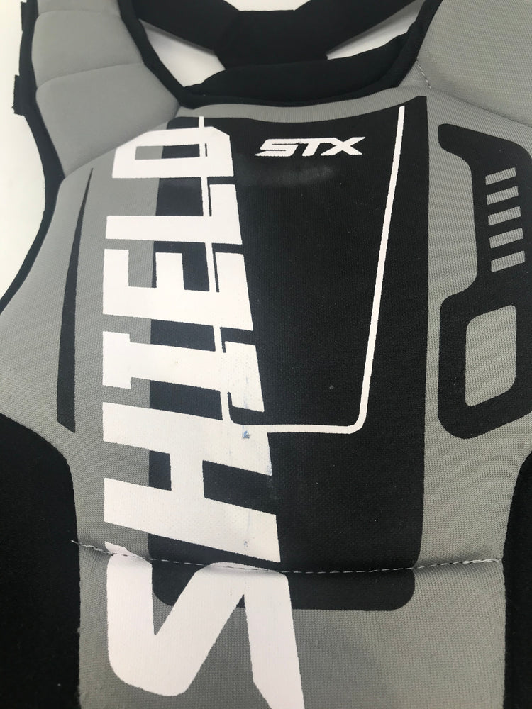 Used STX Shield 100 Lacrosse Large Goalie Chest Protector Black/Gray