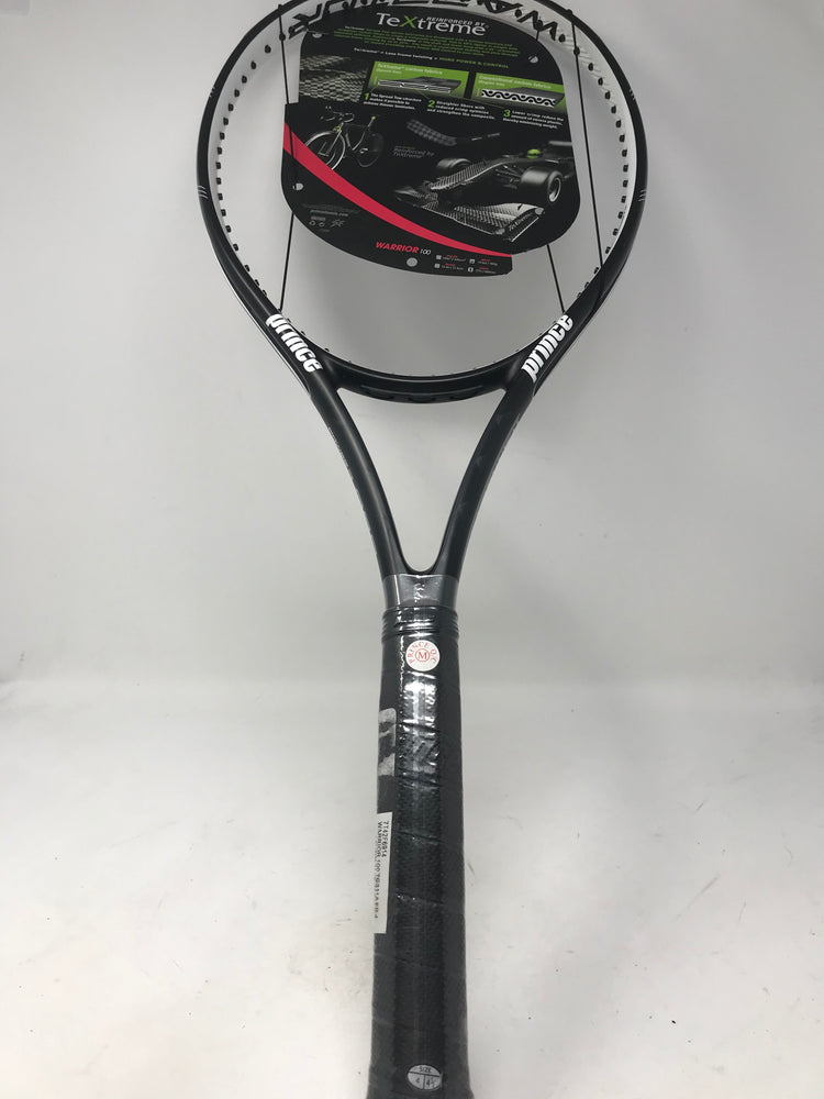 New Prince TeXtreme Warrior 100 Tennis Racquet (4-1/2) (Unstrung) Black/White