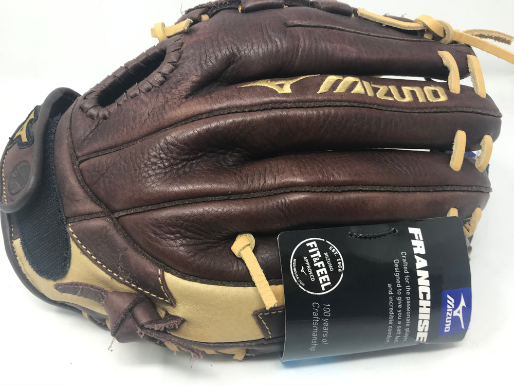 New Mizuno Franchise Slowpitch Glove 1250 12.5  Fielding Glove Brown/Tan LHT