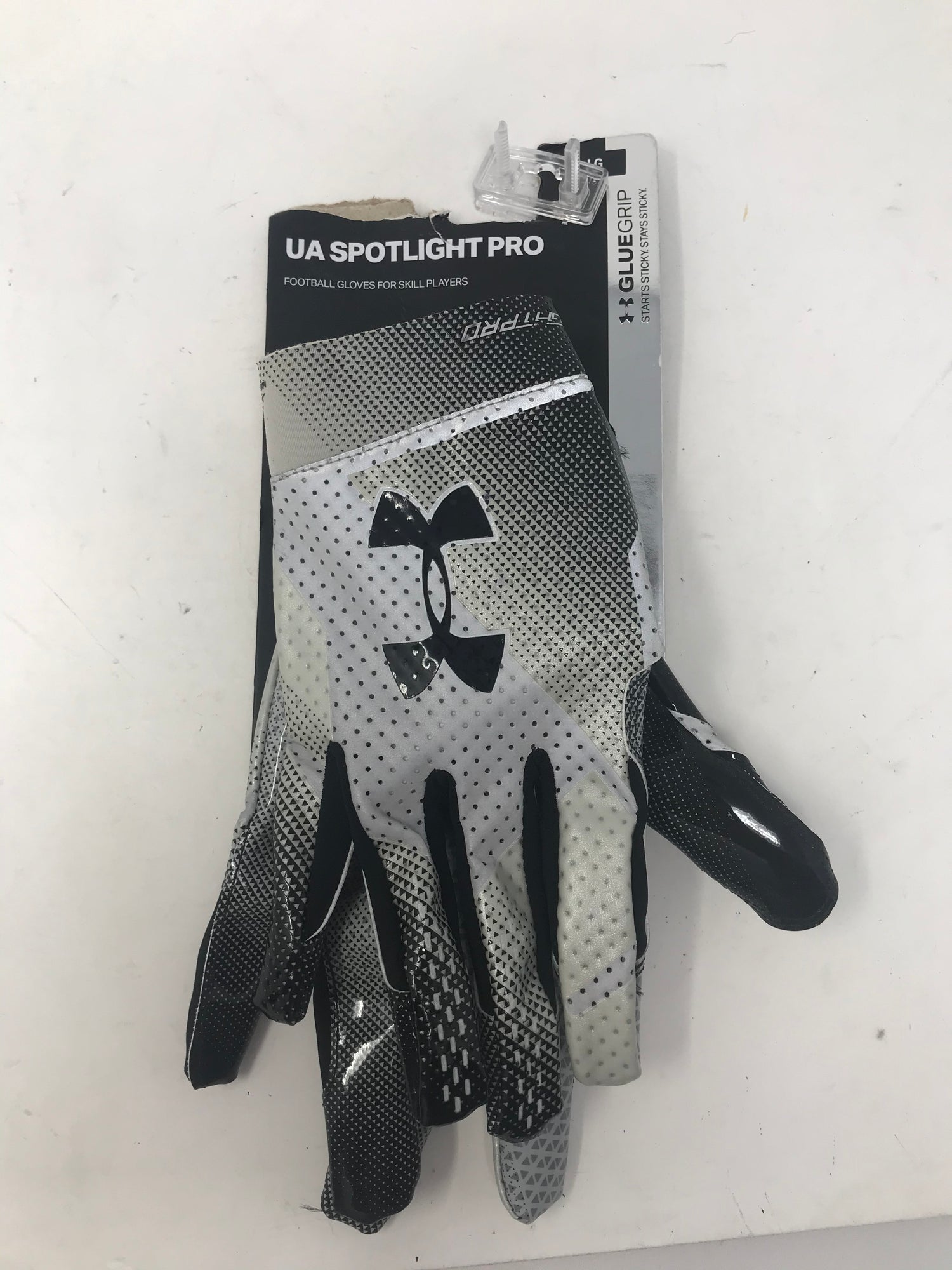 New Other Under Armour Spotlight Pro Glue Grip Football Mens Lg Gray/black