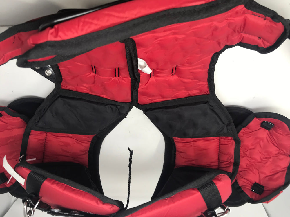 Used Riddell Kombine Adult Football Shouldr Pads - QB/WR/DB XL Black/Red