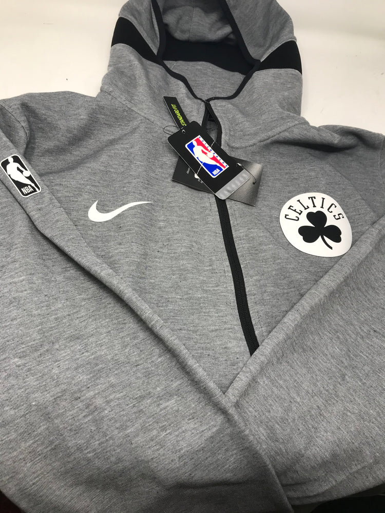 New Nike Men's Boston Celtics DRY Showtime Full-Zip Hoodie Grey