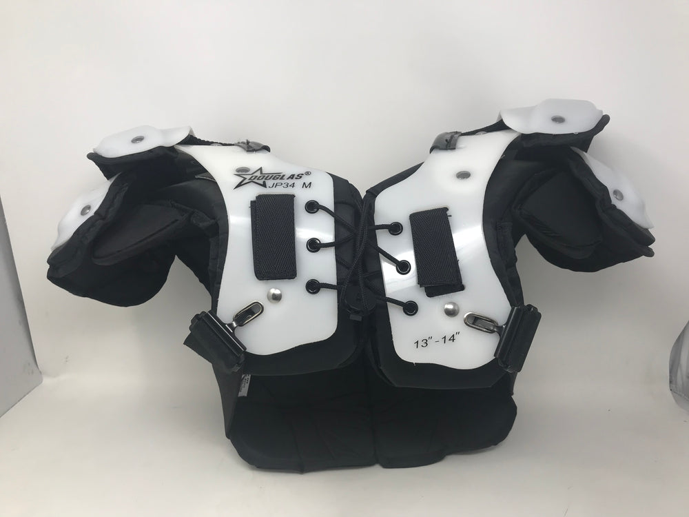 New Other Douglas Youth Medium Football Shoulder Pads White & Black 13"-14" JP34
