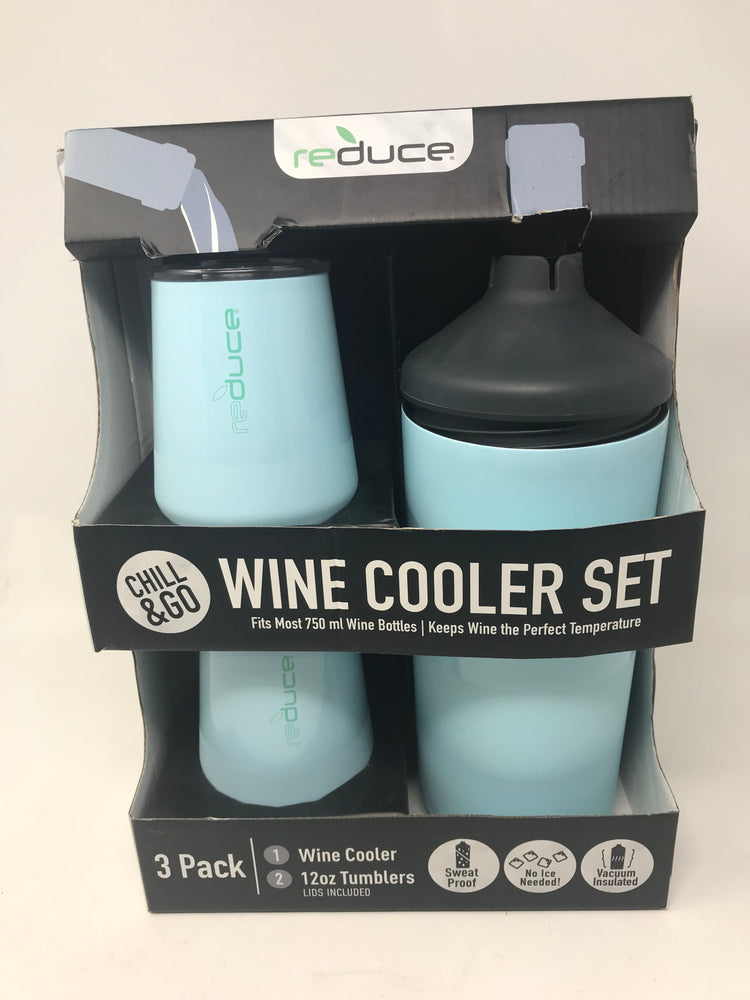 Stainless Steel Wine Bottle Cooler Set with 12oz Insulated Wine