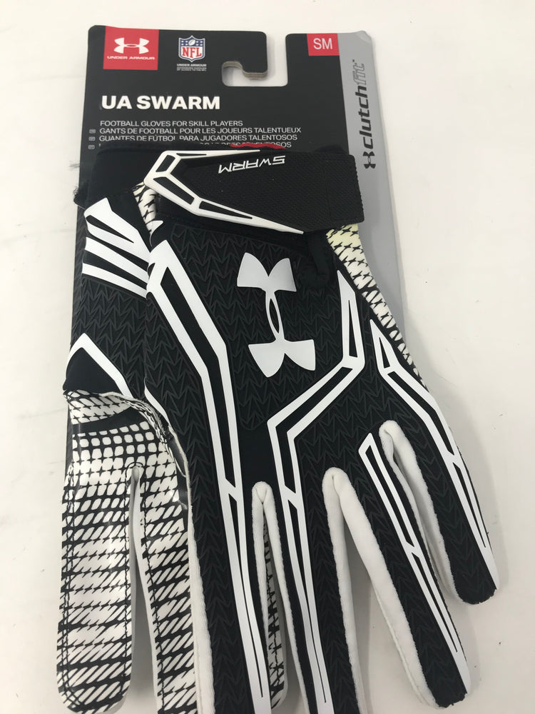 ew Other Under Armour Men's Small Swarm Receiver Football Gloves White/Black